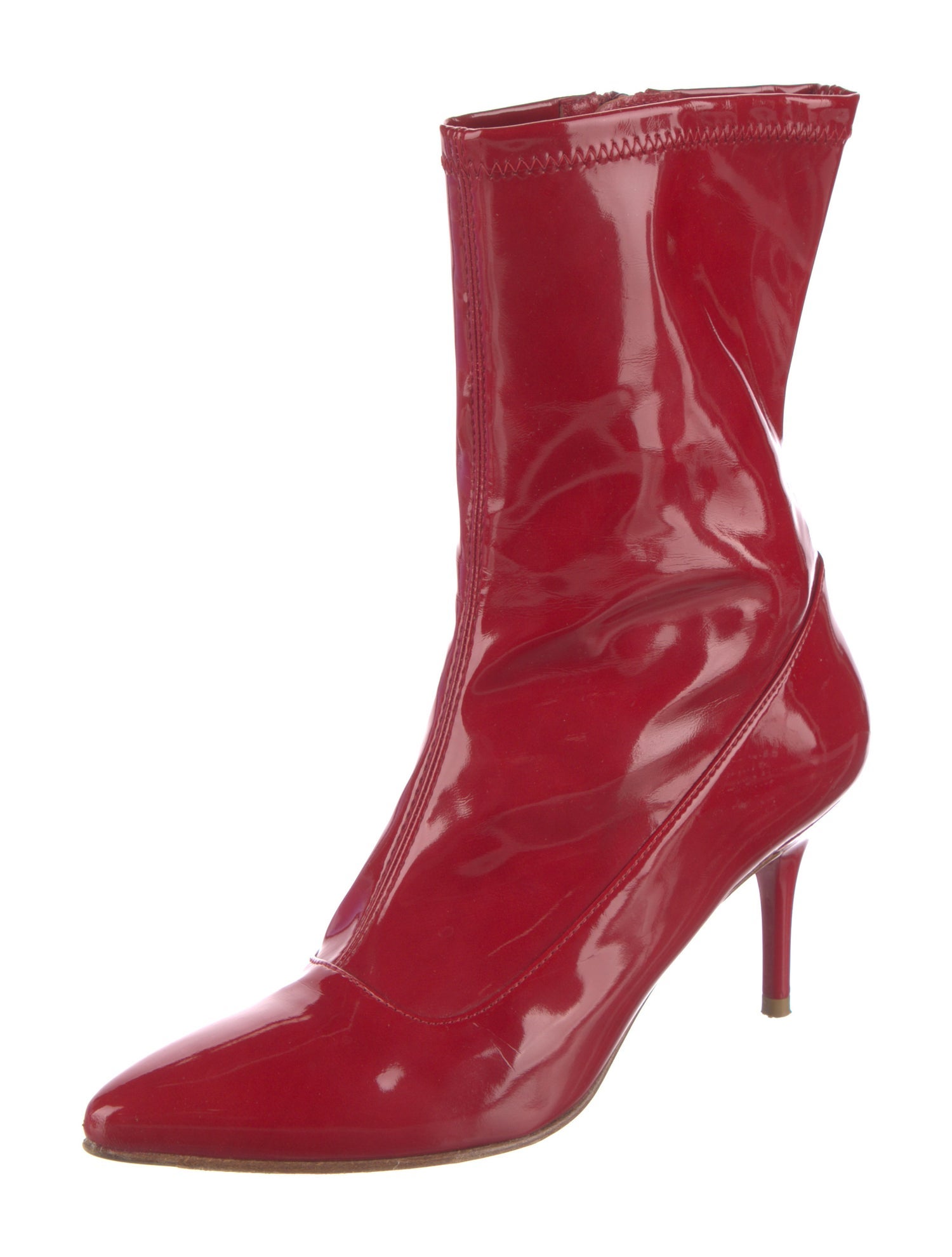 Stuart Weitzman Patent Leather Sock Boots