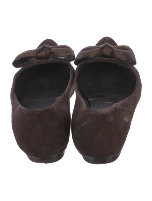 Stuart Weitzman Suede Bow Accents Flats
