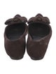 Stuart Weitzman Suede Bow Accents Flats