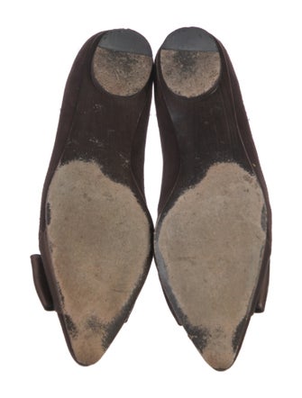 Stuart Weitzman Suede Bow Accents Flats