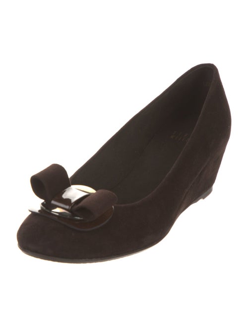 Stuart Weitzman Suede Bow Accents Pumps
