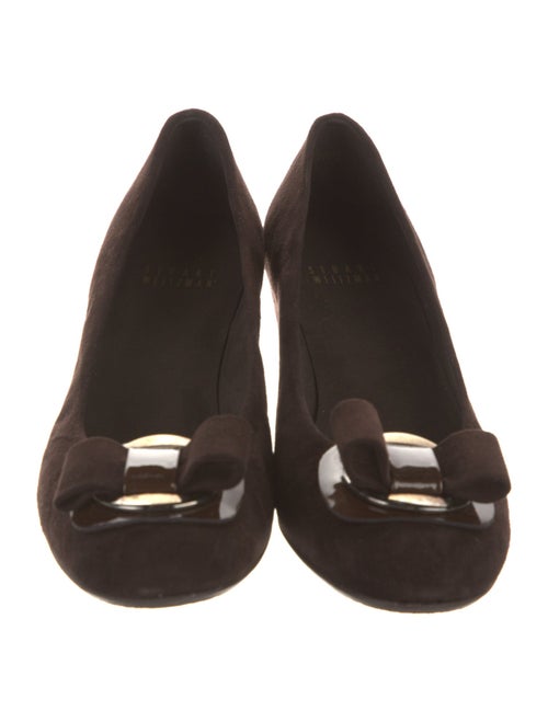 Stuart Weitzman Suede Bow Accents Pumps