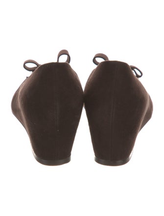 Stuart Weitzman Suede Bow Accents Pumps