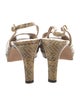 Stuart Weitzman Patent Leather Animal Print Slingback Sandals