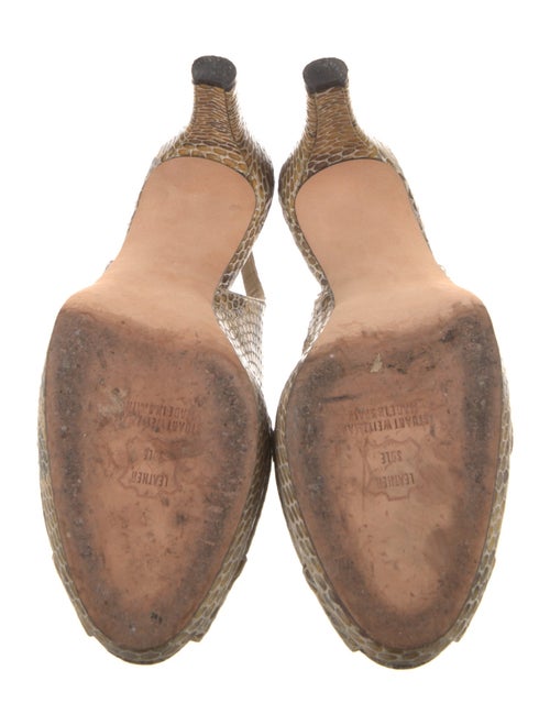 Stuart Weitzman Patent Leather Animal Print Slingback Sandals