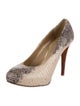 Stuart Weitzman Embossed Leather Animal Print Pumps