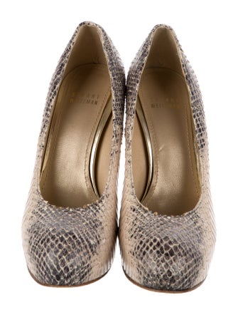 Stuart Weitzman Embossed Leather Animal Print Pumps