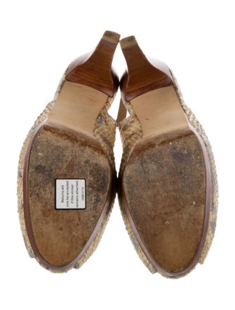 Stuart Weitzman GG Embossed Embossed Leather Slingback Sandals