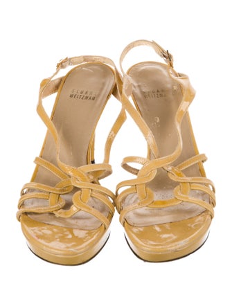 Stuart Weitzman Patent Leather Slingback Sandals