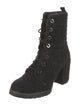 Stuart Weitzman Tweed Glitter Accents Lace-Up Boots