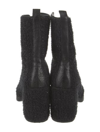 Stuart Weitzman Tweed Glitter Accents Lace-Up Boots