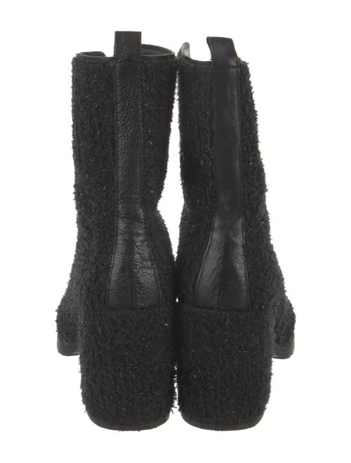 Stuart Weitzman Tweed Glitter Accents Lace-Up Boots