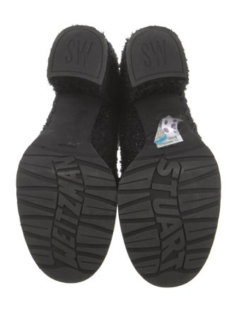 Stuart Weitzman Tweed Glitter Accents Lace-Up Boots