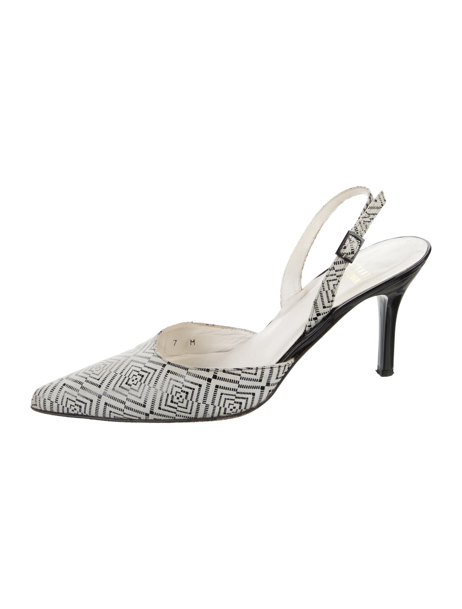 Stuart Weitzman Suede Printed Slingback Pumps