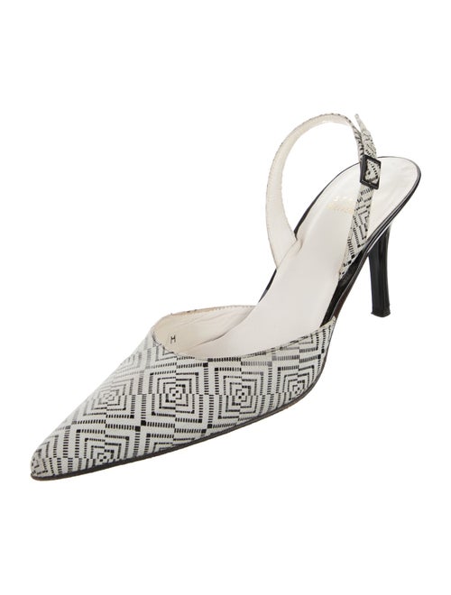 Stuart Weitzman Suede Printed Slingback Pumps