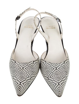 Stuart Weitzman Suede Printed Slingback Pumps