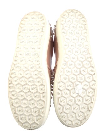 Stuart Weitzman Faux Pearl Accents Leather Sneakers