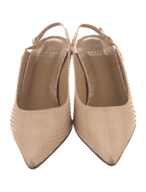 Stuart Weitzman Embossed Leather Slingback Pumps