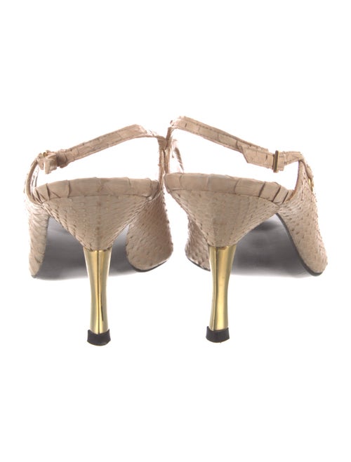 Stuart Weitzman Embossed Leather Slingback Pumps