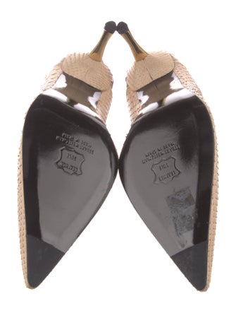 Stuart Weitzman Embossed Leather Slingback Pumps