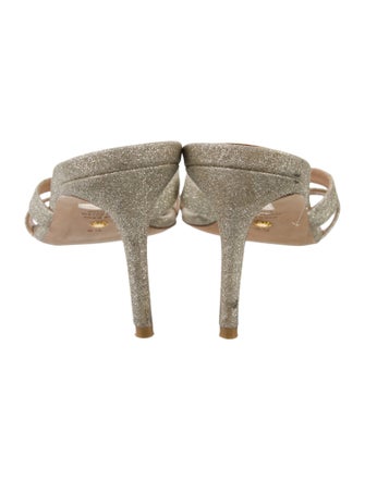 Stuart Weitzman Glitter Glitter Accents Slides