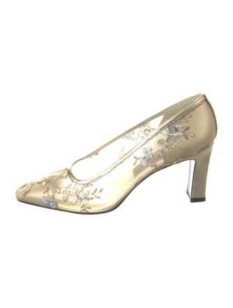 Stuart Weitzman Mesh Lace Pattern Pumps