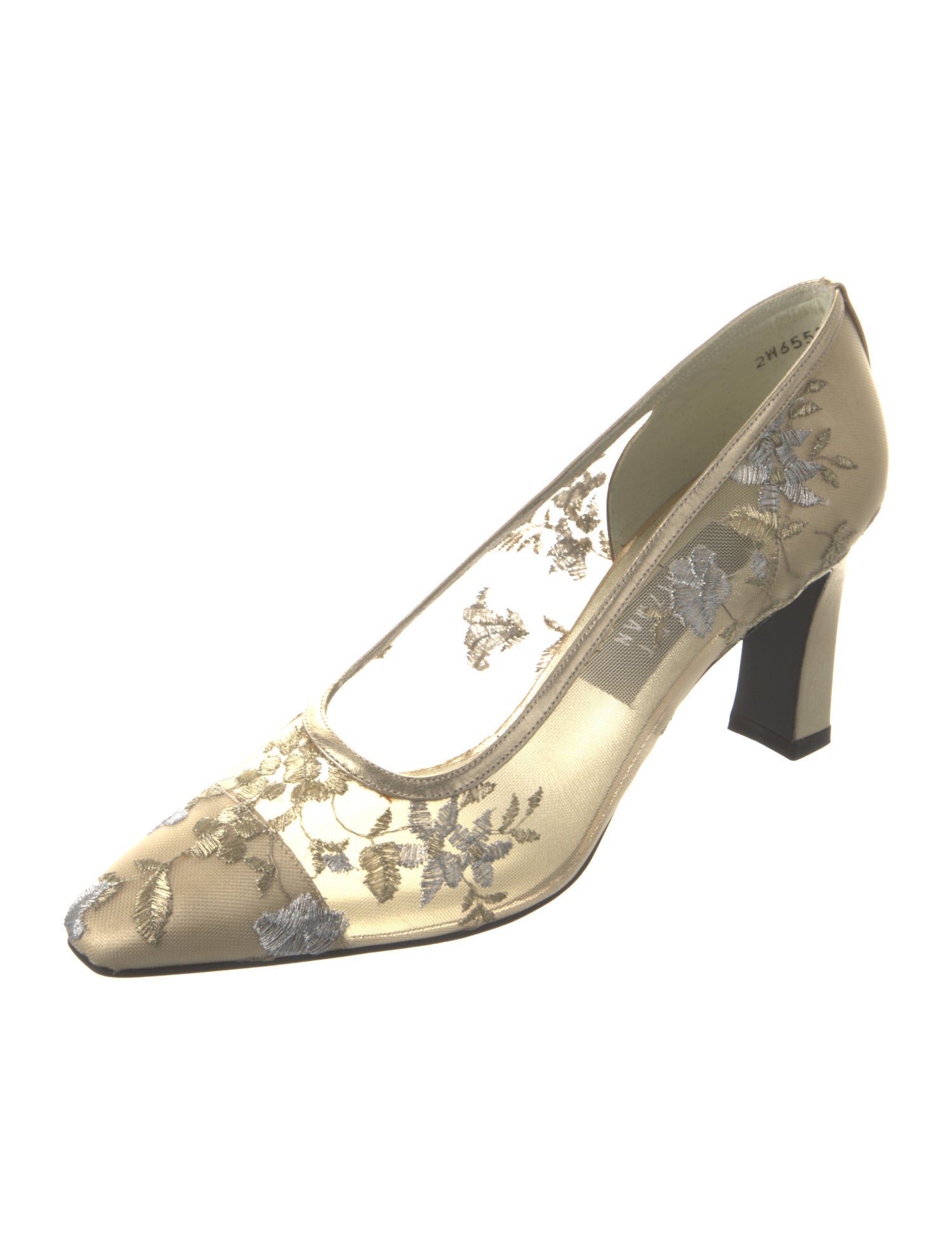Stuart Weitzman Mesh Lace Pattern Pumps