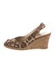 Stuart Weitzman Raffia Animal Print Slingback Pumps