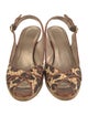 Stuart Weitzman Raffia Animal Print Slingback Pumps