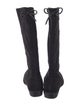 Stuart Weitzman Suede Bow Accents Riding Boots
