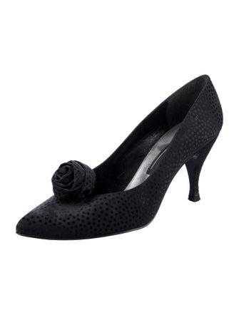 Stuart Weitzman Lace Trim Embellishment Pumps