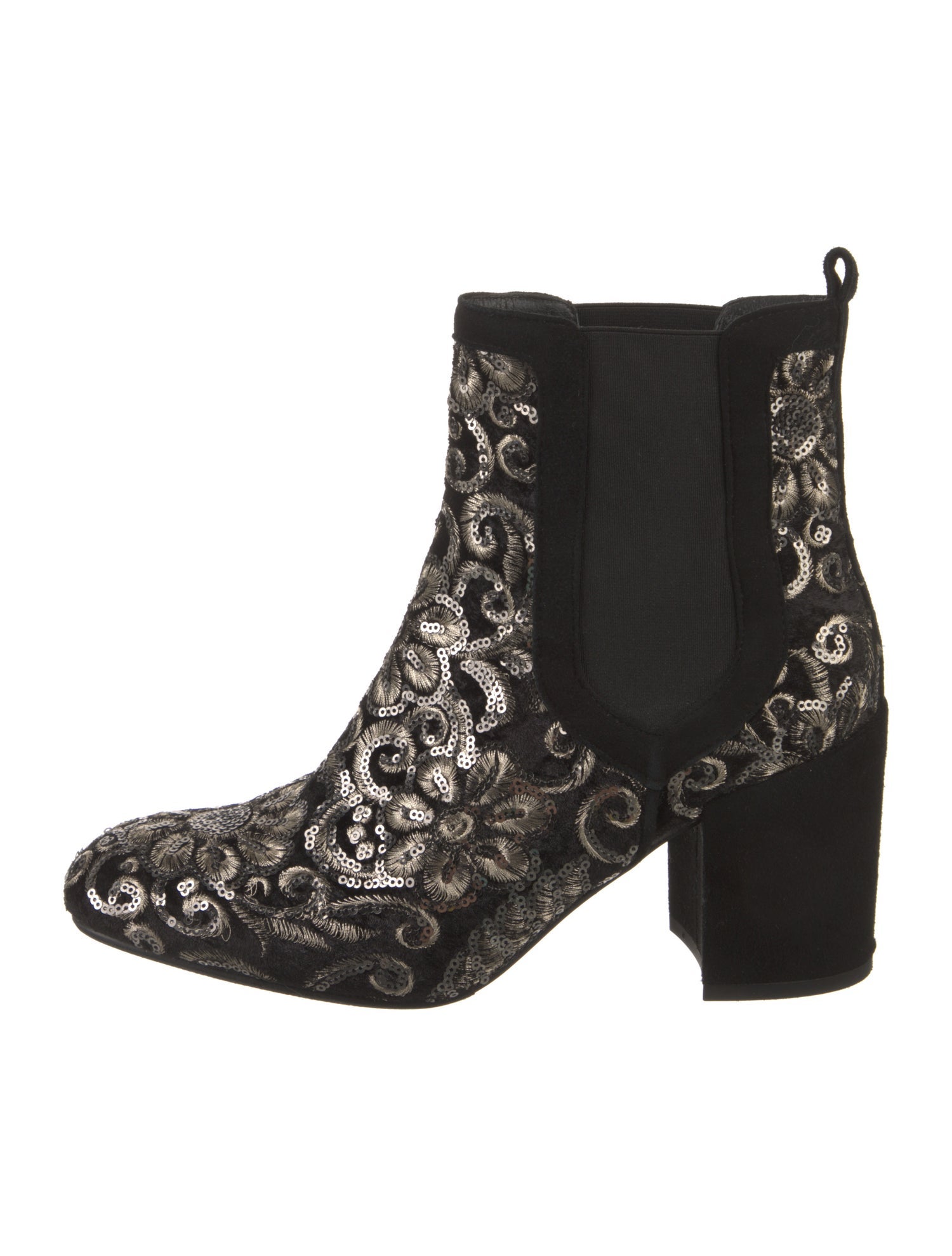 Stuart Weitzman Suede Floral Print Chelsea Boots