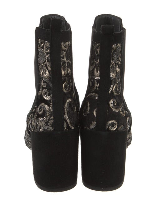 Stuart Weitzman Suede Floral Print Chelsea Boots
