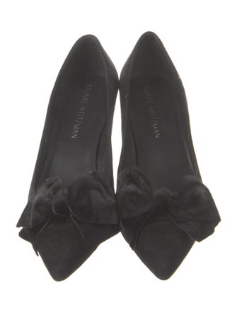 Stuart Weitzman Suede Bow Accents Pumps