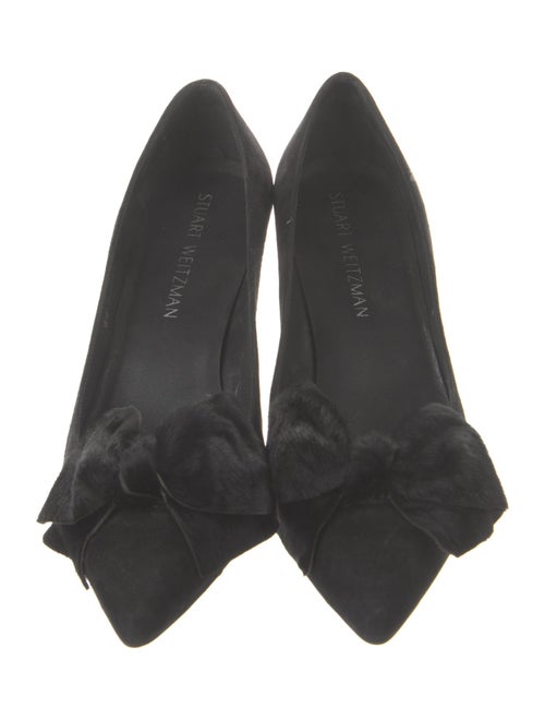 Stuart Weitzman Suede Bow Accents Pumps