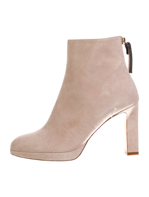 Stuart Weitzman Suede Leather Trim Embellishment Boots