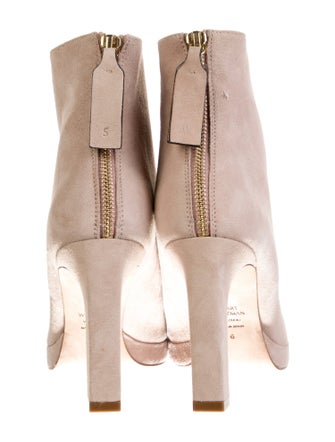 Stuart Weitzman Suede Leather Trim Embellishment Boots