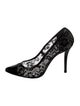 Stuart Weitzman Patent Leather Lace Pattern Pumps