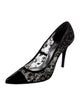 Stuart Weitzman Patent Leather Lace Pattern Pumps