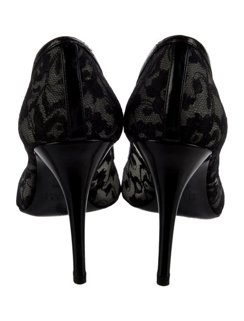 Stuart Weitzman Patent Leather Lace Pattern Pumps