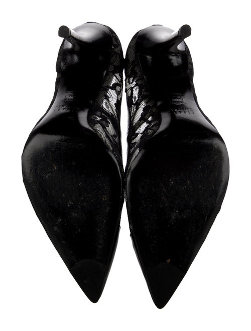 Stuart Weitzman Patent Leather Lace Pattern Pumps