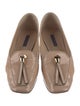 Stuart Weitzman Patent Leather Bow Accents Loafers