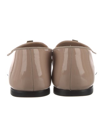 Stuart Weitzman Patent Leather Bow Accents Loafers