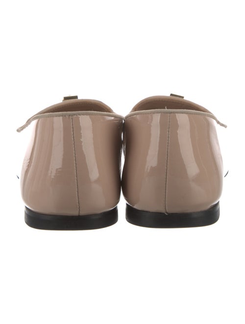 Stuart Weitzman Patent Leather Bow Accents Loafers