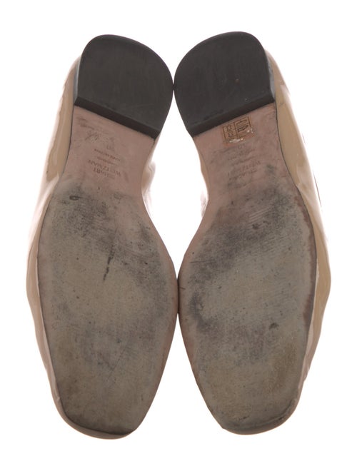 Stuart Weitzman Patent Leather Bow Accents Loafers