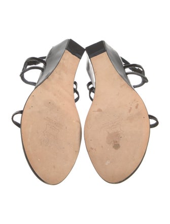 Stuart Weitzman Patent Leather T-Strap Sandals