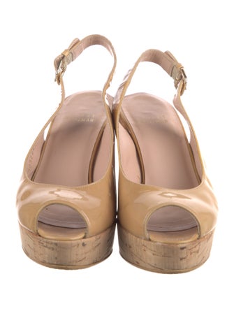 Stuart Weitzman Patent Leather Slingback Sandals