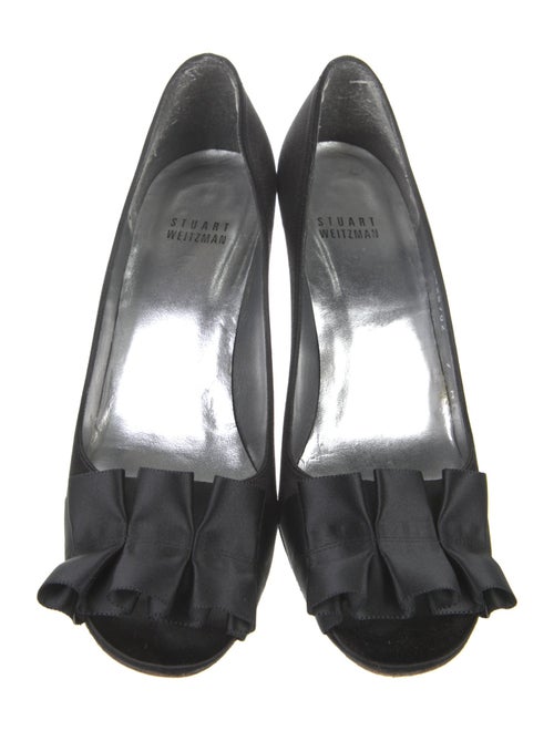 Stuart Weitzman Satin Ruffle Embellishment Pumps