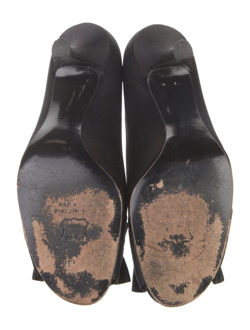 Stuart Weitzman Satin Ruffle Embellishment Pumps