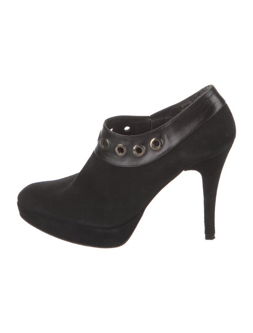 Stuart Weitzman Suede Eyelet Trim Pumps